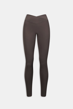 DayFlex Wrap High Waisted Legging - Mocha Brown