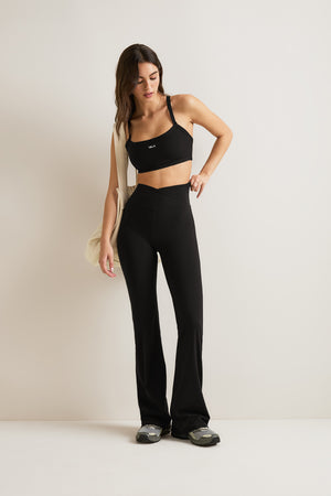 DayFlex Wrap Flared Yoga Pant - Shadow Black