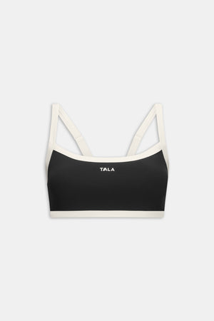 DayFlex Bandeau Sports Bra - Shadow Black / Ivory