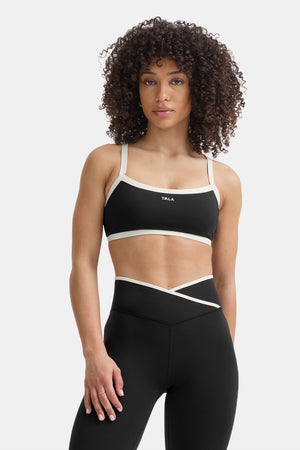 DayFlex Bandeau Sports Bra - Shadow Black / Ivory