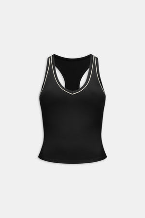 DayFlex Built-In Support V Neck Racer Vest - Shadow Black