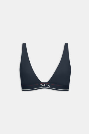 DayFlex V Neck Logo Band Sports Bra - Midnight Navy
