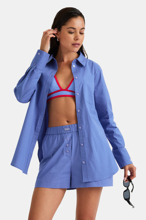 Poplin Shirt - Positano Blue