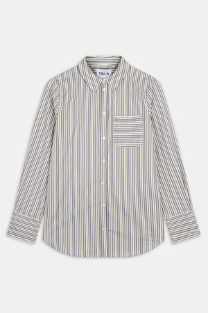 Poplin Shirt - Blue Stripe
