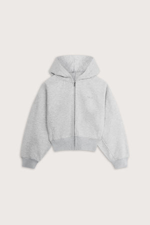 Cocoon Zip Through Hoodie - Grey Marl