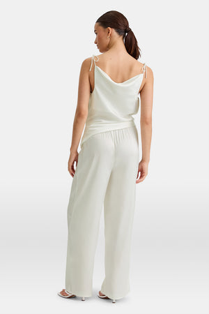 Silky Wide Leg Trouser - Diamond White
