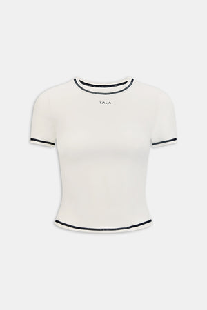 UltraLite Contrast Stitch Active T-Shirt - Ivory